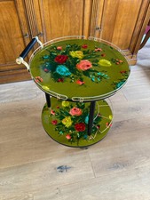 Vintage Table Bar Desserte à roulettes /  plateaux Formica fleuri  Loft Design 