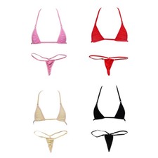 Sexy Femmes Bikini Micro-Sets Mini String Tange Maillot de Bain Maillots Taille Unique