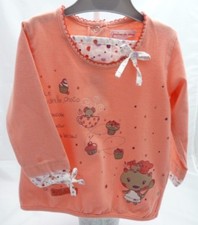 Graine de rêve haut manche longue orange motif cupcakes bébé fille 18 mois