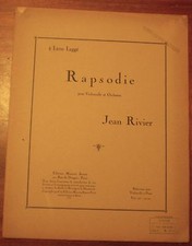 Jean RIVIER /RAPSODIE POUR VIOLONCELLE & ORCHESTRE/ CELLO/ sheet music/partition