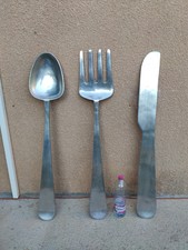 Décoration murale 117cm couvert aluminium enseigne restaurant fourchette couteau