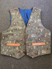 Gillet Traditionnel Artisanal Bi-matière Cuir Véritable Vieilli Folklore