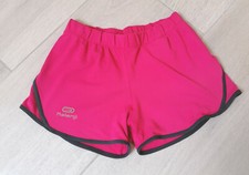 Short fille 8 ans KALENJI avec taille élastique rose et gris