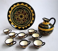 Service à Liqueur St Jean de Bretagne Plateau Pichet Tasses décor 3060 Quimper