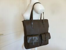 SUPERBE GRAND SAC CABAS " PAQUETAGE  " SIMILI CUIR GRANITE MARRON TRES BON ETAT