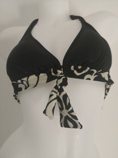 MAILLOT DE BAIN FEMME SEPARABLE HAUT TRIANGLE  COLORIS NOIR ECRU T36/38/40/42/44