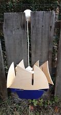 Suspension lumiere lustre bateaux chambre d enfant 3 panneaux en bois 