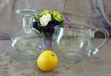 Carafe à vin et Pot à eau verre ciselé - VINTAGE 1950 France