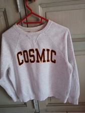 Sweat Gris Avec Écrit "Cosmic" Neuf Taille 36 H&m