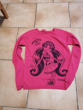 Pull léger monster high fille 10 ans rose 
