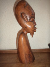 Grand buste d’homme africain (32cm). Ancien, en bois exotique. TBE
