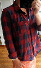  Chemisier écossais H&M 42 manches longues rouge bordeaux / bleu marine