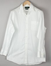 Vintage Lauren Ralph Hommes Slim Fit Non Fer Chemise Habillée Haut Taille L (16)