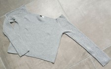 Pull femme taille M H&M DIVIDED court gris clair manches longues