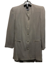 EMPORIO ARMANI Tailleur Pantalon Ultra Léger Chiffon Plissé Lin Viscose S NEUF