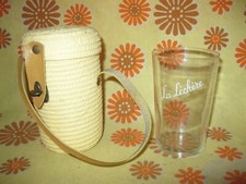 Vintage Ancien VERRE de CURISTE LA LECHERE et son PANIER Station Cure Thermale