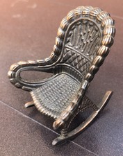 Miniature Rocking Chair Brass Dollhouse Durham Industries Inc Hong Kong 1977