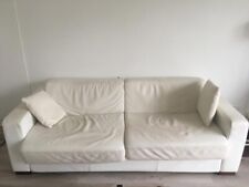 canape convertible blanc 4 places et deux fauteuils assortis