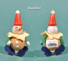 Rambol, un pantin en bois peint, objet de décoration pour sapin de Noël