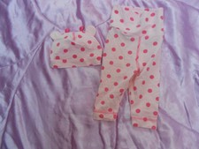 ensemble leggings et bonnet oreilles  pour bébé 1 mois ou reborn 50cm