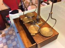  Ancienne Balance Trebuchet Apothicaire Ou Herboriste Corp en Laiton