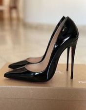 Véritable Escarpins Christian Louboutin SO KATE Noir 120mm vernis Taille 37