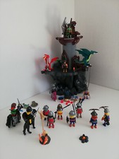Playmobil lot Tour du dragon vert 4836 + chevaliers + nombreux accessoires