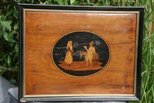 tableau ancien panneau décor marqueterie XIX ème travail Italien