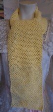 Echarpe en laine jaune, crochetée main
