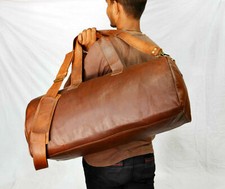Grand sac de voyage en cuir véritable pour homme