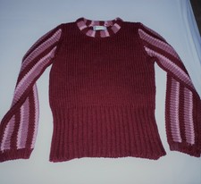 PULL  100 % LAINE BORDEAUX TAILLE 40 TTBE