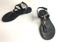 Coach Noir " Piccadilly " Caoutchouc String T-Sangle Sandales,Taille 6 (US) 36