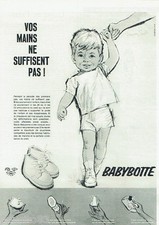 PUBLICITE ADVERTISING 115  1961  les chaussures bottines bébé BABYBOTTE  BEVERLY