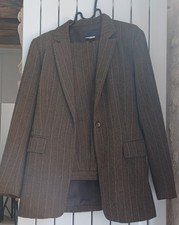 Zara Women : ensemble tailleur pantalon + veste chocolat, T42 en très bon état
