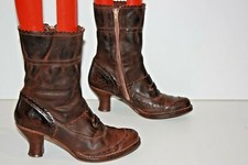 NEOSENS  Bottines Boots Cuir Dentelé Marron Cognac T 38 TBE