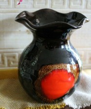 vase polychrome / Céramique vintage / rétro poterie / 1960 / décoration