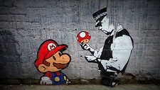 Domestique Mural Imprimé - Rue Art Banksy Affiche - Mario Champignon - A4,A3,A2