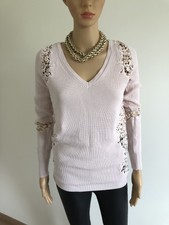 pull rose clair avec dentelle Morgan taille S excellent état 
