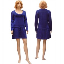 Robe Pull Élégante - Décolleté Arrondi Sexy - Bleu - Taille 38 40