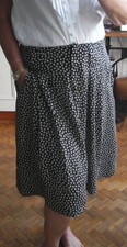 Jupe CAROLL 42 avec poches noire imprimé coeurs crème