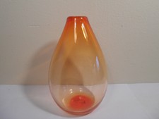 ANCIEN VASE VINTAGE SOLIFLORE DESIGN VERRE SOUFFLÉ FORME LIBRE SIGNÉ