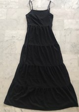 Robe longue noir Volant bouffant fines bretelles dos danseuse H&M divided 38
