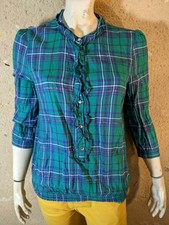 ROXY LIFE Taille M - 38 superbe chemise manches 3/4  vert bleu femme blouse 