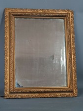 Miroir ancien encadrement bois stuc doré 43,5x34,5 cm Bon état SB