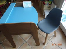 BUREAU DESIGN BOIS (ACACIA) + CHAISE DESIGN