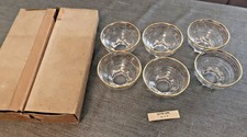 ANCIENS VERRES COUPES CHAMPAGNE NEUVES CERCLAGE DORES BOITE D'ORIGINE  VINTAGE