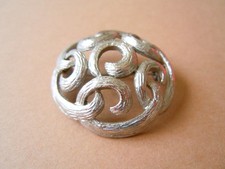 Argent Bijoux de Mode Broche Rond A2163 Tampon 17,2 G / Ø 3,9 CM