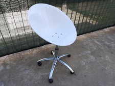 Chaise Fauteuil Boule Coque Plastique Métal Roulettes Réglable Vintage Rétro