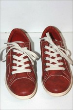 CAMPER Sneakers Lacets Femme Cuir Rouge Foncé T 38 TBE