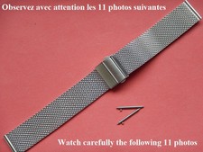 20 mm INTERCHANGEABLE BRACELET MESH MAILLE MILANAIS SUR BOUCLE DÉPLOYANTE ACIER